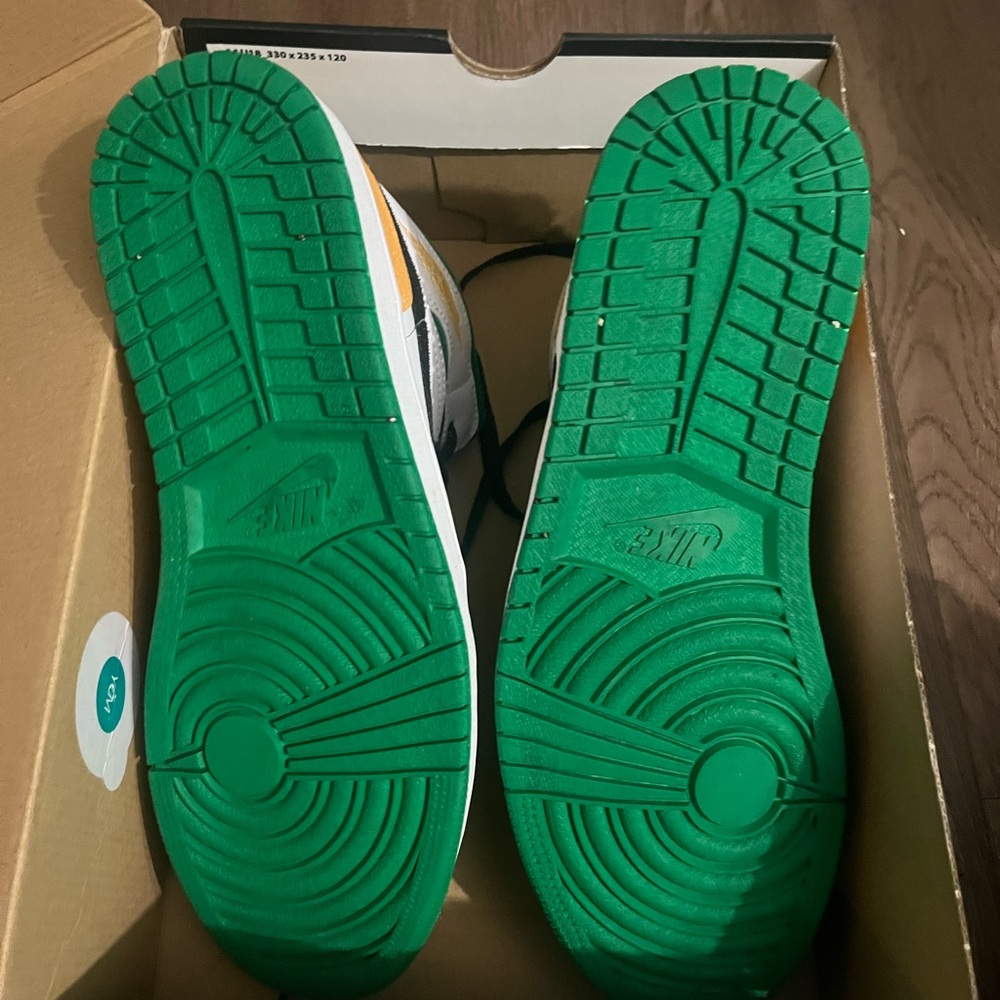 Green yellow abd white air jordan mid se